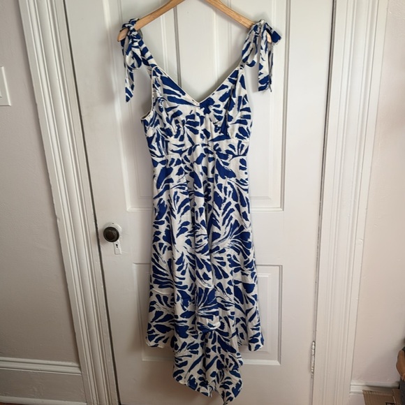 ALEXIS for Target // Blue Print Botanical Tie Strap Assymetrical Hem Dress - Picture 3 of 8
